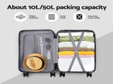 Wanderlite 20" Trunk Luggage Suitcase Travel Carry On TSA Lock Black LUG-ABS-TRUK01-20-BK
