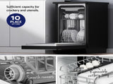 Devanti 10 Place Settings Freestanding Dishwasher Black BDW-10-FS36E-BK