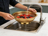 Oversized Stainless Steel Kitchen Colander and Strainer, Perforated Pasta Rice Strainer with Handles V1366-AZ2-W-16662