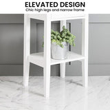 Sarantino Rue Bedside Table in White TBL-470-02-WH