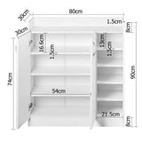 Artiss Shoe Rack Cabinet 21 Pairs Adjustable Shelves White Clair FURNI-SHOE-21-WH-AB