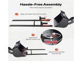 Pallet Forks, 907 kg Clamp on Pallet Forks, 149 cm Total Length Heavy-Duty Tractor Fork with V952-TPHCKDJK60INVJ53T001V0