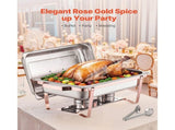 Chafing Dish Buffet Set, 8 Qt 2 Pack, Stainless Steel Chafer with 2 Full Size Pans, Rectangle V952-ZFXBXGSTGK2JJ8OR8V0