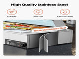 Commercial Food Warmer, 1500W Electric Stainless Steel Steam Food Warmer with Glass Cover, 9-Pan V952-SYSPBWQ913FS5WYYO002V3