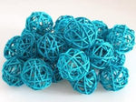 1 Set of 20 LED Turquoise 5cm Rattan Cane Ball Battery Powered String Lights Christmas Gift Home V382-TURQRATTBALLBATT20