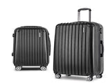 Wanderlite 20in 28in Luggage 2Set with Zipper Lock Carry On Hard Shell Travel Suitcase Luggage Case LUG-ABS-ECO-2SET-BK