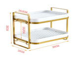 Double Layer Coffee Mug Holder Large Capacity Tea Set Storage Rack Kitchen Tray Drain Box Mug Stand V1294-YM0703-3118230119711