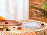 Rustic Round Wooden Serving Tray for Tea Cups, Kitchen, Dining, and Home Use - Decorative and V1192-AZ-W-33149