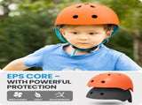OutdoorMaster Youth & Kids Bike Helmet - Adjustable Multi-Sports Skateboard Helmet with Removable XFOM-HS001-ORG-L
