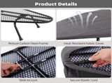 Foldable Tabletop Ironing Board with Hook, Small Ironing Board with Heat Resistant Cover, Carbon V1369-AZ3-W-08598