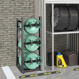 Refrigerant Tank Rack, with 3 x 30lbs Bottle Tanks, Cylinder Tank Rack 12.79x12.99x33.07 in, V952-QPCFJ305MM28PV5A6V0