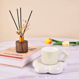 Ceramic Coffee Mug with Set, Creative Cute Cup with Flower, Novelty Cups with Flower Handle for V1370-AZ4-06314