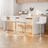 Artiss 4x Bar Stools Padded Leather Gas Lift White BA-K-710N-WHX4