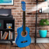 Karrera 34in Acoustic Childrens Wooden Guitar - Blue NC-34-BLS
