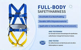 full-body safety harness, roof safety harness, shock-absorbing rope, EVA waist padding, polyester V1102-108-02022-BLU-3M