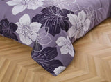 King Comforter Set, Dark Purple Floral 3-Piece Bedding, Soft Microfiber for All Seasons V745-MAB010862AJ3