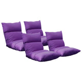 SOGA 4X Lounge Floor Recliner Adjustable Lazy Sofa Bed Folding Game Chair Purple LOUNGEFABRICPURPLEX4