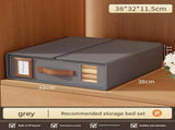 2 Pcs Gery Non-Woven Fabric Storage Box with Lid - Transparent Window, Moisture-Proo V888-ELOSUNG13778