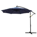 Instahut Outdoor Umbrella 3M Cantilever Beach LED Umbrellas Garden Shade Patio UMB-BAN-8RIB-LED-NA