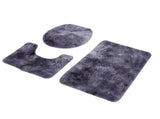 3Pcs Bathroom Rug Set Soft Non Slip Toilet Lid Cover Bath Mat Contour Rug Home DecorationPurple V1294-YM0901-3117200093712