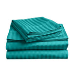 soft stripe microfibre sheet set double teal V517-MFSP-DTE