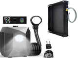 Portable Rechargeable Camping Shower Pump Kit with Digital Temperature Display, 4-Level LED Light, V888-ELOSUNG49893
