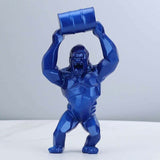 Gorilla Statue Blue, King Kong Statue Gorilla Decoration Bureauart Modern Statue Living Room Resine V1237-MS-626-239