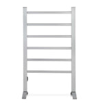 Devanti Electric Heated Towel Rail Rack 6 Bars with Timer Clothes Dry Warmer TW-C-F-ALUM-TM