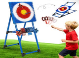 Axe Throwing Bristle Target Set with 8 Throwing Safety Axes and Ninja Stars Flexible Stand for Kids V985-AXETARGET