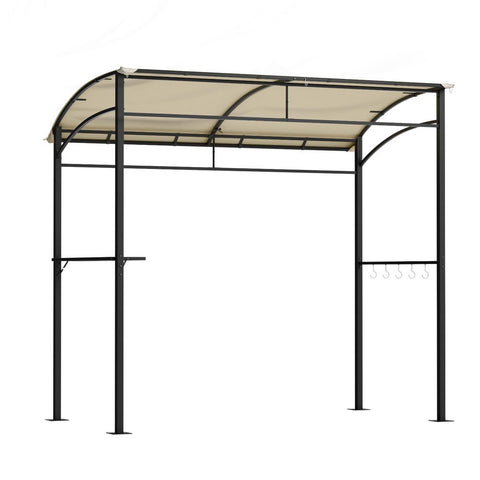 Instahut Gazebo Outdoor BBQ Grill Patio Garden Marquee Shade Shelter Shelf Hooks Beige GAZEBO-IR-HF-BBQ01-BG