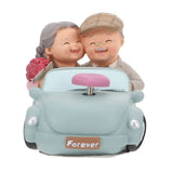 Elegant Resin Statue of Elderly Couple, Romantic Ornament for Valentine's Day, Wedding Decor, V1192-AZ-W-20539