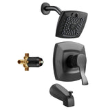 Tub and Shower Faucet Set, Complete with 130 mm Rainfall Shower Head and Bathtub Spout, 5-Setting V952-YGHLLTZHHWHWFHFKJ001V0