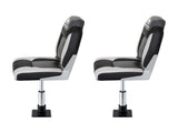 Seamanship 2X Folding Boat Seats with 2X Adjustable Pedestals 3446cm Marine Seat Swivel High Back BS-86522-BK-3446X2
