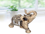 Resin Elephant Statue Figurine Crafts Desktop Ornaments for Home Living RoomGold L 16.5x8x16cm V1294-YM0718-3115200145211
