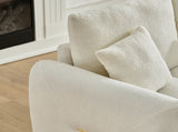 35 "Teddy fabric sofa, modern lounge chair, upholstered with a pillow - Black V1316-W2564S00006