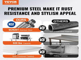 Stainless Steel Prep Table, 30 x 72 x 34 Inch, Heavy Duty Metal Worktable with 3 Adjustable Height V952-CFBXGGZTLCWJS66RVV0