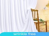10x10 White Backdrop Curtain for Parties Wedding Wrinkle Free White Photo Curtains Backdrop Drapes V1258-DP02-C-1238