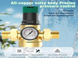 Home Plumbing Use Water Pressure Regulator, 34-Inch with Gauge and Mesh Filter, English Manual V1366-AZ2-W-21892