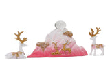 Resin Sitting Standing Deer Statues Reindeer Figurines Ornaments Mountain Rockery Sculpture for Home V1294-YM0901-3111250053613