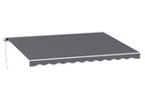 Instahut Retractable Folding Arm Awning Manual Sunshade 3.5M X 3M Grey AWN-B-ARM-35X30-GREY