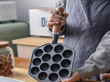 Cast Iron Takoyaki Pan Takoyaki Grill Pan, Octopus Meat Mold Maker Cast Iron 14 Holes for Home V1369-AZ3-W-16005