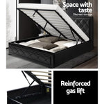 Artiss Bed Frame Queen Size Gas Lift Black TIYO BFRAME-F-TIYO-GAS-Q-BK-ABC