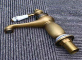 Vintage Antique Brass Faucet with and Porcelain, Long Neck Mixer Tap for Bathroom/Kitchen, Cold and V1366-AZ2-W-09757