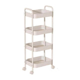 Kitchee 4-Tier Kitchen Storage Cart Trolley with Wheels - Shelf Organiser WHITE V238-SUPDZ-41313624588368