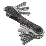 KeySmart Orginal - Compact Key Holder and Keychain Organiser - Red Forged Carbon V398-KS019-RFC
