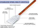 2 Pieces BBQ Extra Long Grill Turner and Grill Spatula, Stainless Steel Barbecue Grilling V1258-DP02-C-316