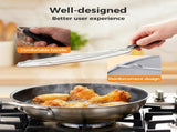 Stainless Steel Grease Splatter Guard, Large Fine Mesh Splatter Screen with Comfort Handle for V1258-DP02-F-410