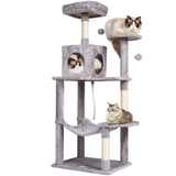 Cat Tree 143 cm Cat Tower with Cat Condo Sisal Scratching Post Light Grey V952-DXSMS6C1FQH0BQP06V0