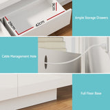 Artiss TV Unit Entertainment Unit Storage Drawer RGB LED 180cm White FURNI-Q-LED-TV180-2D-WH-AB