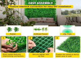 Artificial Boxwood Panels, 12 PCS 20"x20" Boxwood Hedge Panels, PE Artificial Grass Backdrop V952-AQFSYCGTYSW246OI9V0